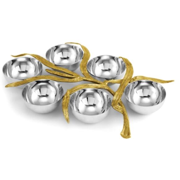 Michael Aram Palm Collection 6-Compartment Seder Plate - Picture 9 of 9